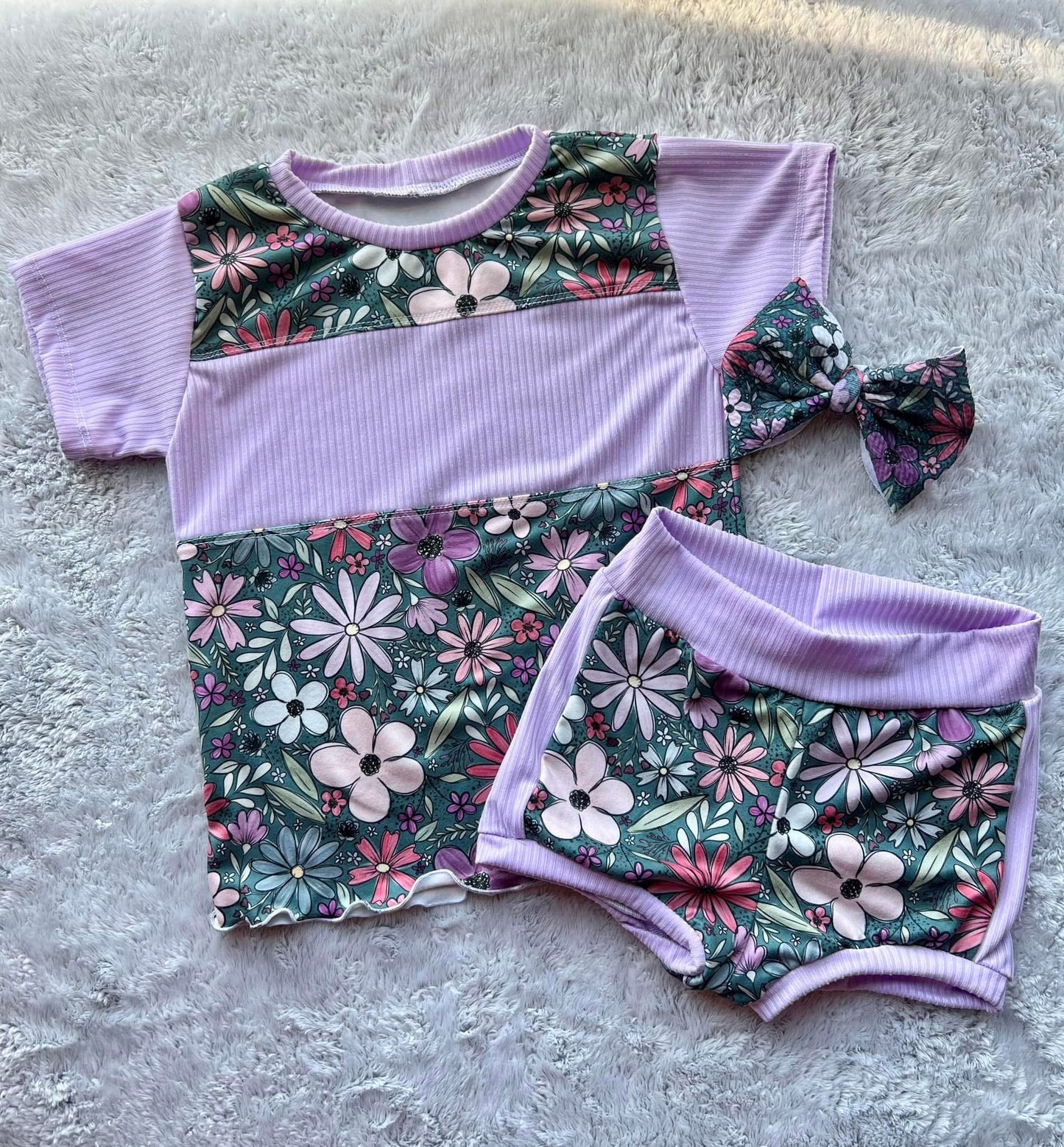 Colorblock shortie shorts